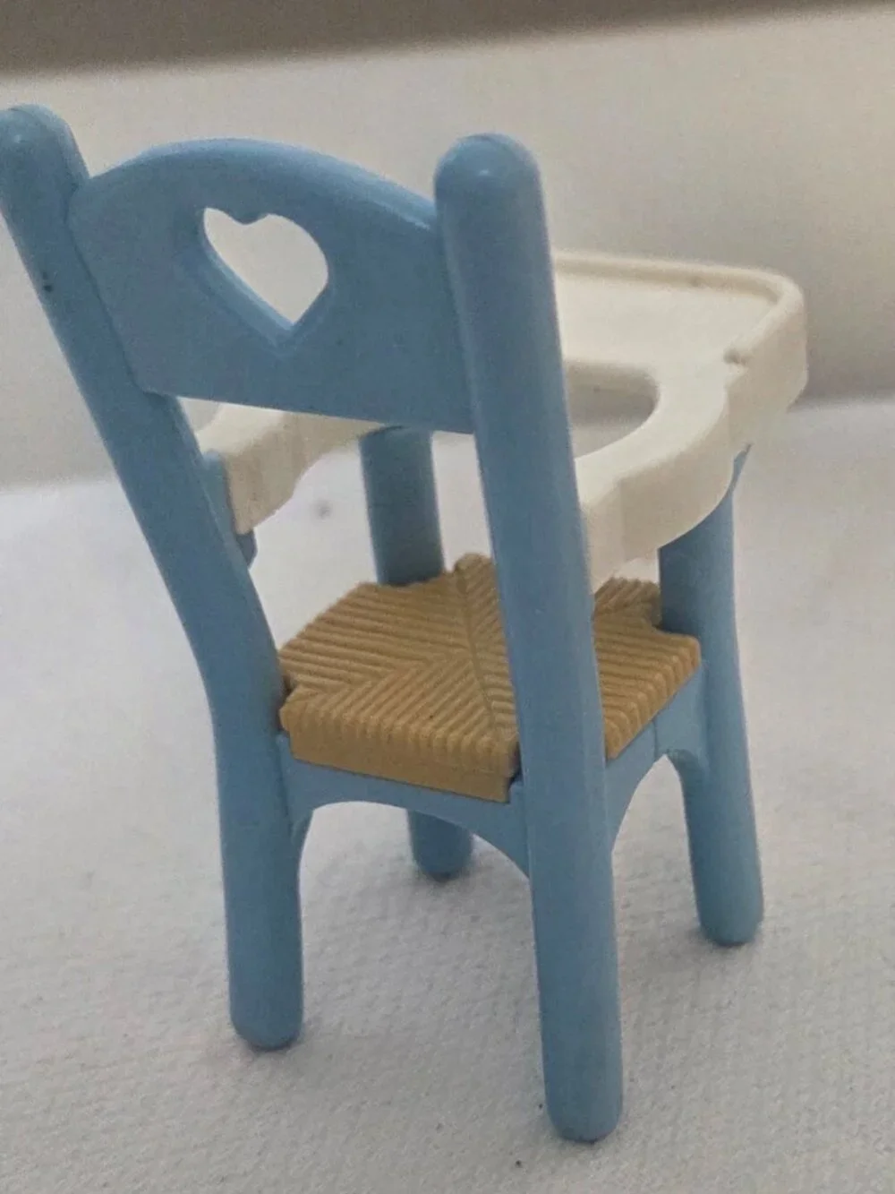 1993 VTG Fisher Price Dream Dollhouse Blue Baby High CHair Hearts Loving Family